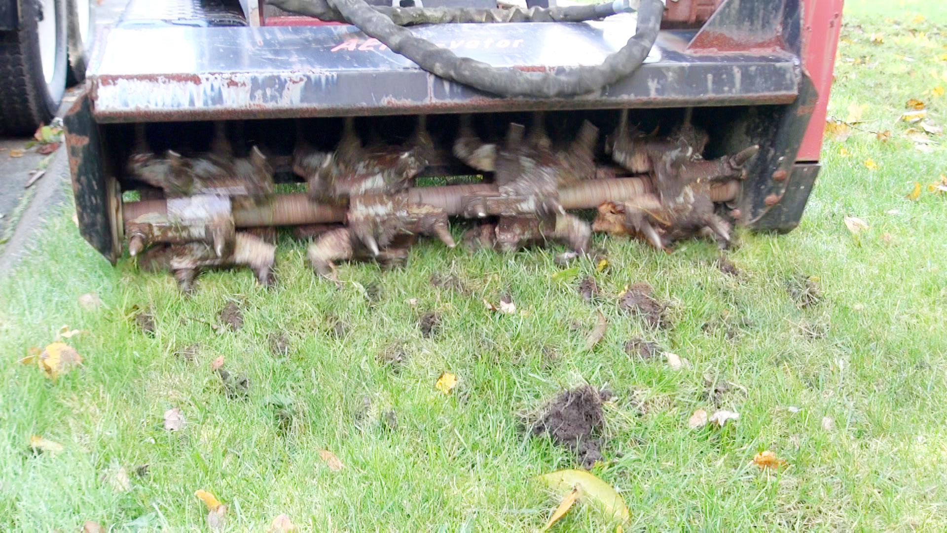 aerating lawn