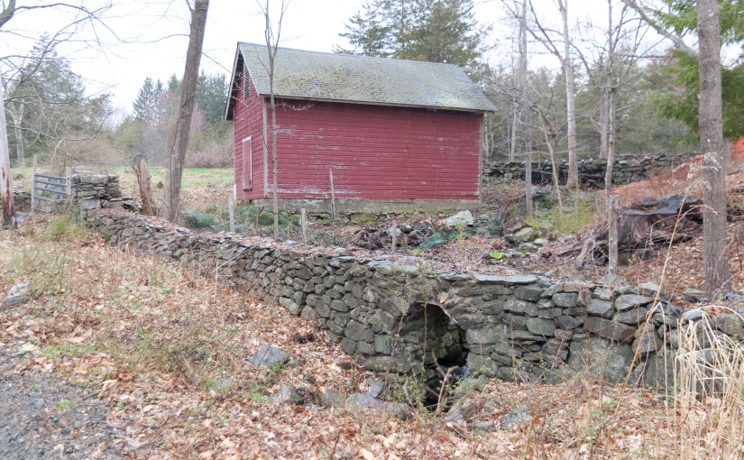 New England Stone Wall and Barn